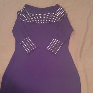 Navy Blue 3/4 sleeve with silver rivits! SZ M